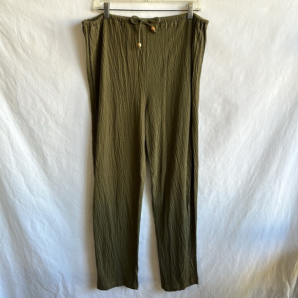 Silverwear olive green textured cotton vest and drawstring pants, size L - Picture 7 of 13